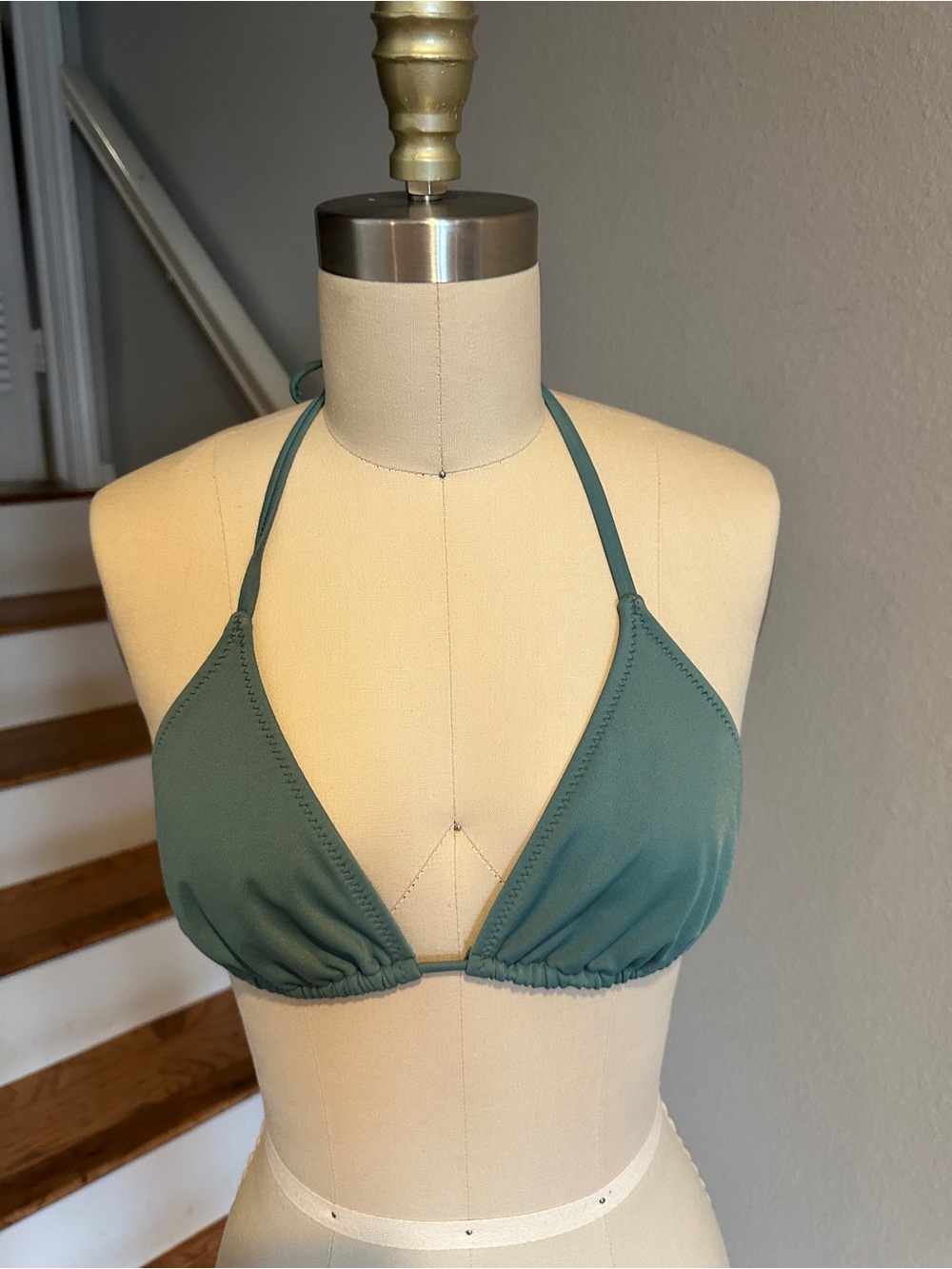 J Crew Perfect String Bikini Top Celery Green - Picture 5 of 5
